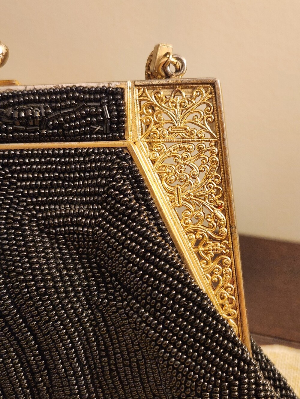 1960s Walborg Black Beaded Handbag - Picture 3 of 10
